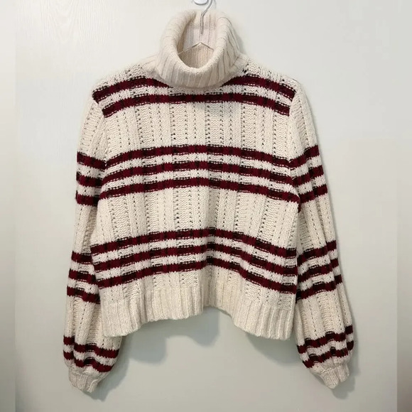 A.L.C. Zaira Striped Turtleneck Sweater Mohair Blend size XS - Picture 2 of 8
